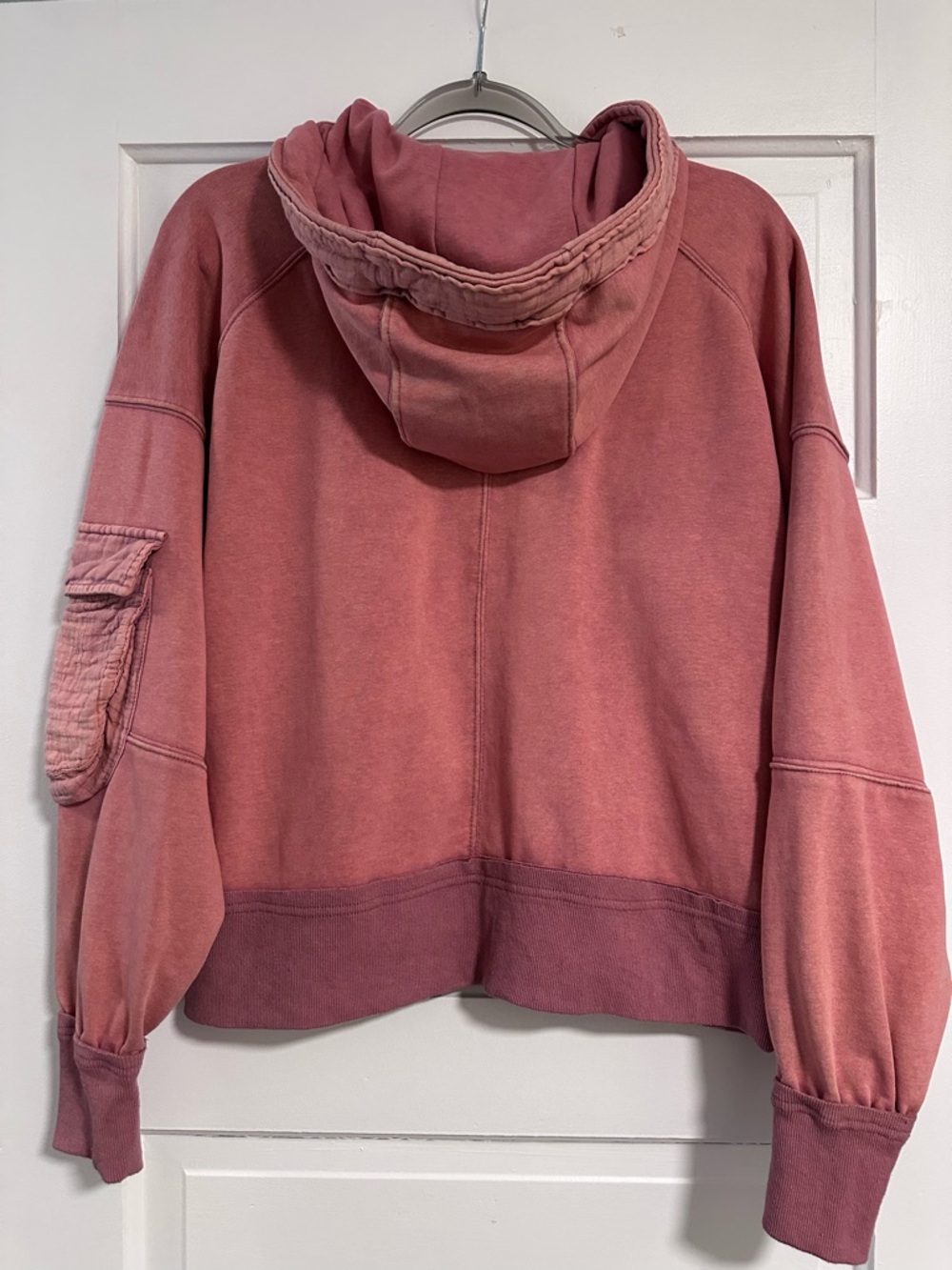 Oli & Hali Pink Rose Mineral Washed Contrast Hooded Zip Front Jacket Sz Small - Picture 3 of 5